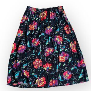 Vintage Laurissa 80s/90s Rayon Floral Boho Skirt – Made in USA (Size 14)